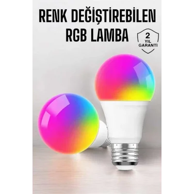 BUĞZ Renk Değiştirebilen RGB Işıklı Led Ampul A+Enerji 15 Watt Led Işık - Lisinya