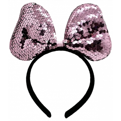 BUĞZ Renk Değiştiren Pullu Payetli Fiyonk Parti Tacı Pembe Gümüş Renk 20x16 cm