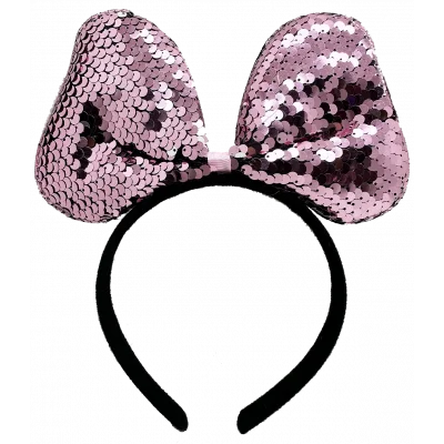 BUĞZ Renk Değiştiren Pullu Payetli Fiyonk Parti Tacı Pembe Gümüş Renk 20x16 Cm