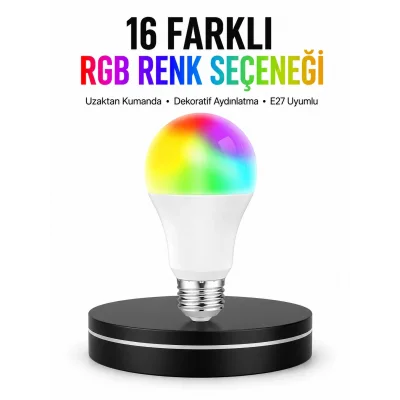 BUĞZ Renk Değiştiren RGB LED Ampul 16 Renk Uzaktan Kumandalı 2025 Model