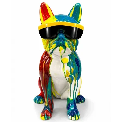 BUĞZ Renkli Dekoratif Polyester Bulldog Köpek Figürü Alk5472