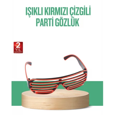 BUĞZ Renkli Işıklı Gözlük Eğlenceli Gece Aksesuarı