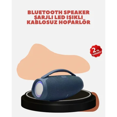 BUĞZ Renkli LED Efektli Suya Dayanıklı Taşınabilir Kablosuz Hoparlör