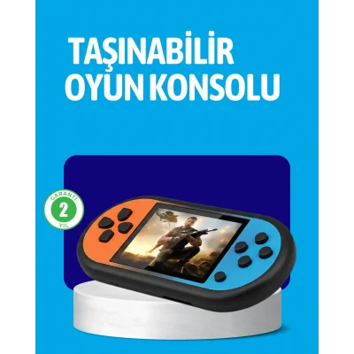 BUĞZ Retro 520 Oyunlu Taşınabilir Konsol HD Ekran USB Şarjlı