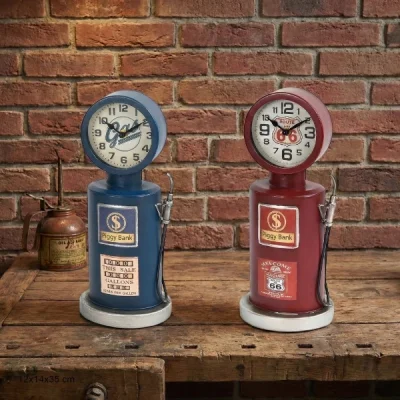 BUĞZ Retro Benzin Pompası Tasarımlı Masaüstü Saat