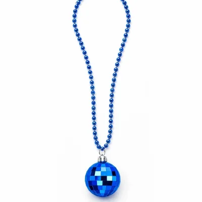 BUĞZ Retro Disko Topu Şekilli 8039ler 9039lar Mavi Renk Plastik Kolye - BUĞZ