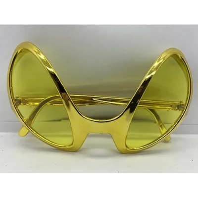  Retro Gözlük - 80 li 90 lı Yıllar Parti Gözlüğü Gold Renk