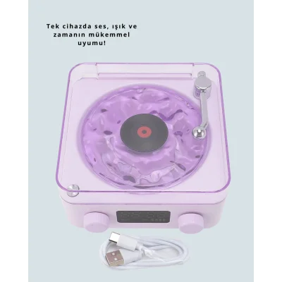 BUĞZ Retro Pikap Tasarımlı Bluetooth Hoparlör – Projektörlü Şarjlı Lamba - BUĞZ