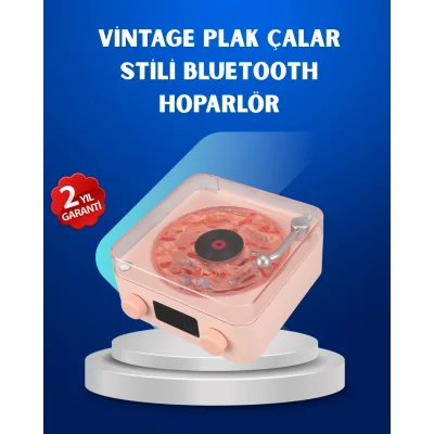 BUĞZ Retro Saatli Bluetooth Hoparlör – Gece Lambalı Kristal Ses Kalitesi