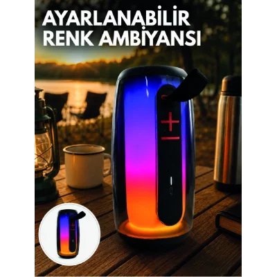 BUĞZ RGB Aydınlatmalı Kablosuz Bluetooth Hoparlör USB Bellek TF Kart Destekli