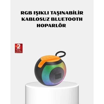 BUĞZ RGB Işıklı Bluetooth Hoparlör – 360° Stereo Ses ve 8 Saat Çalma Süresi