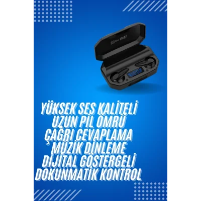 BUĞZ Rgb Işıklı Çift Mikrofonlu Siyah Profesyonel Oyuncu Kulaklığı Kablosuz Kulakiçi - BUĞZ