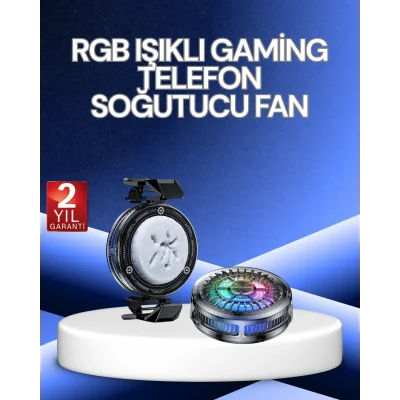 BUĞZ RGB Işıklı Telefon Soğutucu Fan Gaming Cooler Süper Hızlı Soğutma