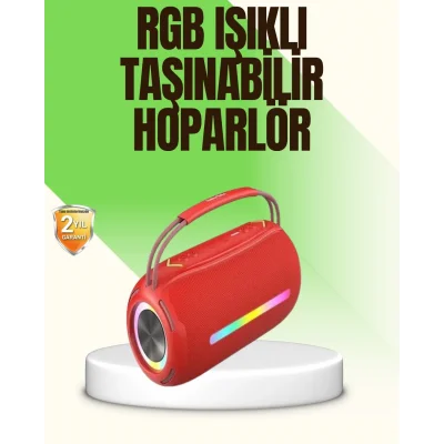  RGB LED Işıklı 20W Taşınabilir Bluetooth Hoparlör IPX6 Suya Dayanıklı
