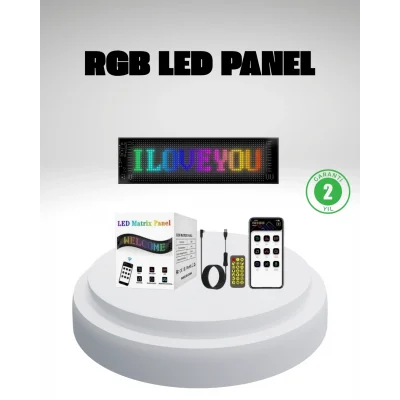 BUĞZ RGB LED Panel – Mobil Uyumlu, Yazı ve GIF Destekli, USB Bağlantılı Dekoratif Ekran
