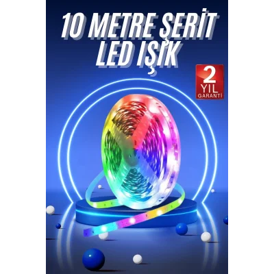  RGB Neon Şerit Led Lamba 10 Metre İç Mekan Tasarımına Uygun