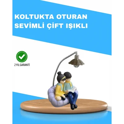 BUĞZ Romantik Çift Temalı Dekoratif Masa Lambası Yumuşak LED Işık