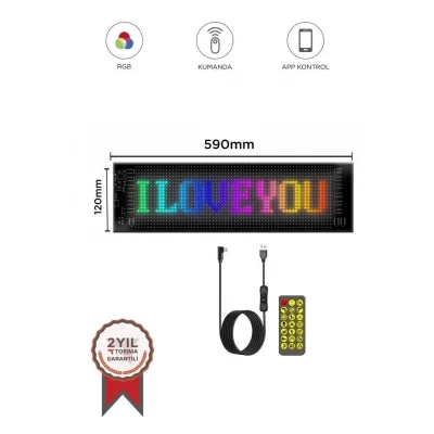 BUĞZ Rp1259 Led Matrix Panel 16x96cm Telefon Kontrollü Kayar Led Animasyon Aydınlatma