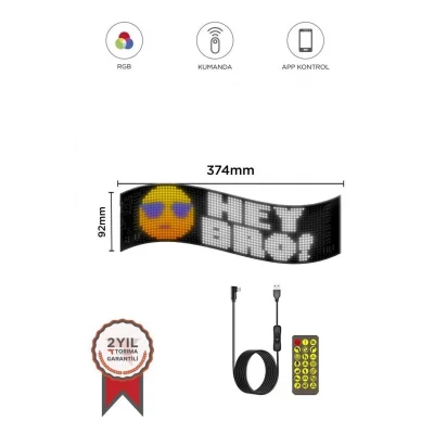BUĞZ Rp937 Led Matrix Panel 16x64cm Telefon Kontrollü Kayar Led Animasyon Aydınlatma