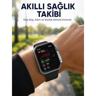 BUĞZ RS12 PRO+ 2025 Serisi Uzun Şarj Süreli Garantili Full Ekranlı Özel Üretim Akıllı Saat – 2GB Hafıza, AMOLED, GPS, Sesli Arama Yeni Nesil