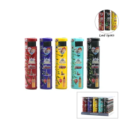 BUĞZ Rüzgar Çakmağı - LED Işıklı - Türkiye Temalı - Renkli