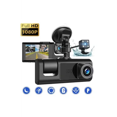  S-1 1080p Araç içi Kamera 3 Kameralı ( Ön Görüş - Geri görüş - İç Görüş ) Gece Görüşlü