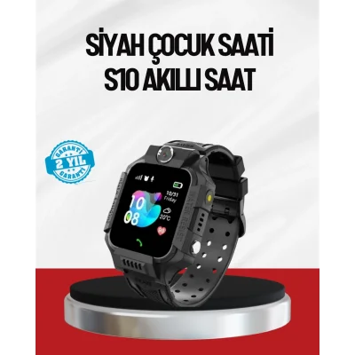 BUĞZ S10 Akıllı Çocuk Saati Siyah Model Çift Yönlü Konuşma ve SOS