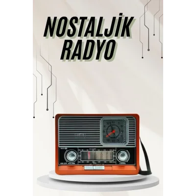  Saatli Fenerli Bluetooth Nostaljik Radyo AUX SD USB Girişli Bluetooth Hoparlör
