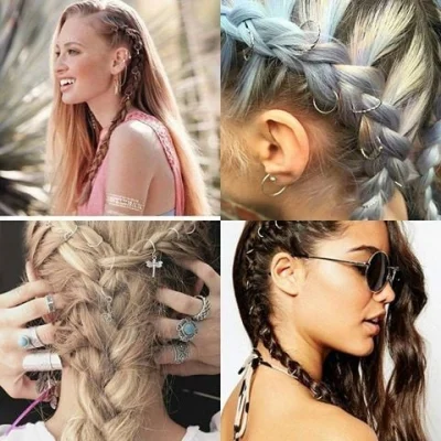 BUĞZ Saç Piercingi - Saç Yüzüğü - Gold