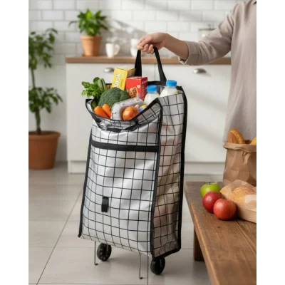 BUĞZ Sağlam Gövdeli Sessiz Tekerlekli Pazar ve Market Çantası