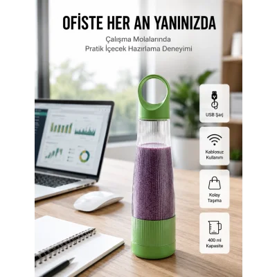 BUĞZ Sağlıklı İçecekler İçin Kompakt USB Şarjlı Blender