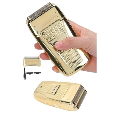  Sakal Kesme Tıraş Makinesi Paslanmaz Çelik Gold Şarjlı