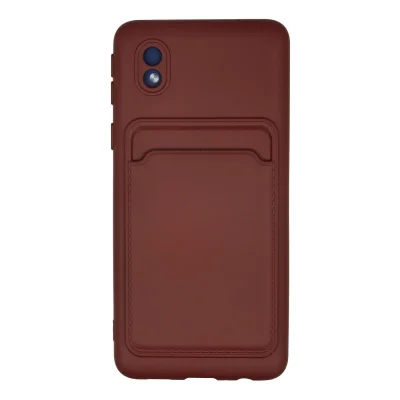 BUĞZ Samsung Galaxy A01 Core Kılıf Kelvin Kartvizitli Silikon - Bordo