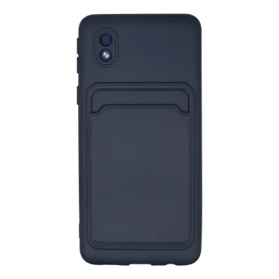 BUĞZ Samsung Galaxy A01 Core Kılıf Kelvin Kartvizitli Silikon - Lacivert