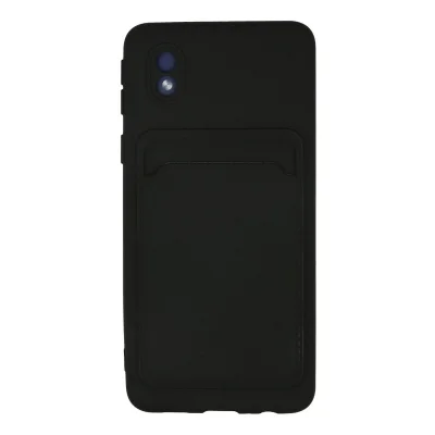 BUĞZ Samsung Galaxy A01 Core Kılıf Kelvin Kartvizitli Silikon - Siyah