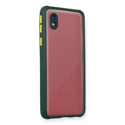 BUĞZ Samsung Galaxy A01 Core Kılıf Miami Şeffaf Silikon - Koyu Yeşil
