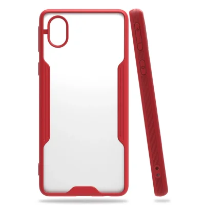 BUĞZ Samsung Galaxy A01 Core Kılıf Platin Silikon - Kırmızı