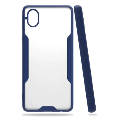 BUĞZ Samsung Galaxy A01 Core Kılıf Platin Silikon - Lacivert