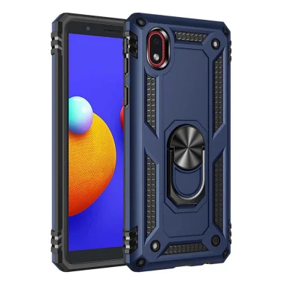 BUĞZ Samsung Galaxy A01 Core Kılıf Sofya Yüzüklü Silikon Kapak - Lacivert