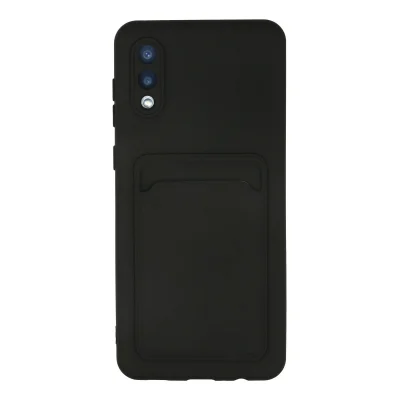 BUĞZ Samsung Galaxy A02 Kılıf Kelvin Kartvizitli Silikon - Siyah