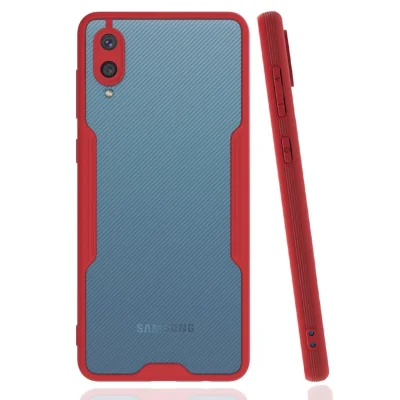 BUĞZ Samsung Galaxy A02 Kılıf Platin Silikon - Kırmızı