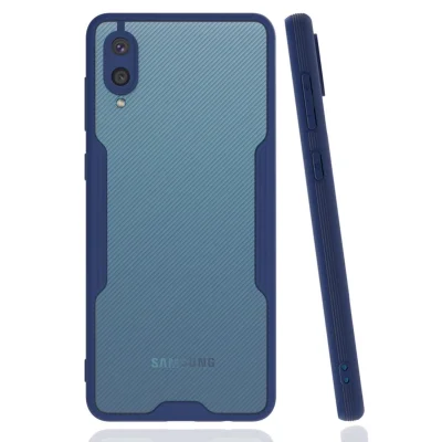 BUĞZ Samsung Galaxy A02 Kılıf Platin Silikon - Lacivert