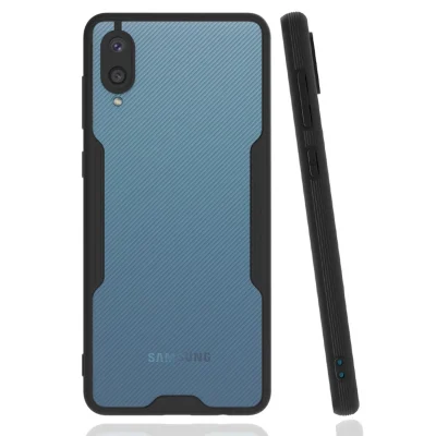BUĞZ Samsung Galaxy A02 Kılıf Platin Silikon - Siyah