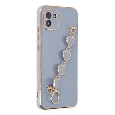 BUĞZ Samsung Galaxy A03 Kılıf Esila Silikon - Gri