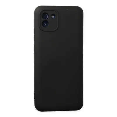 BUĞZ Samsung Galaxy A03 Kılıf Nano İçi Kadife Silikon - Siyah