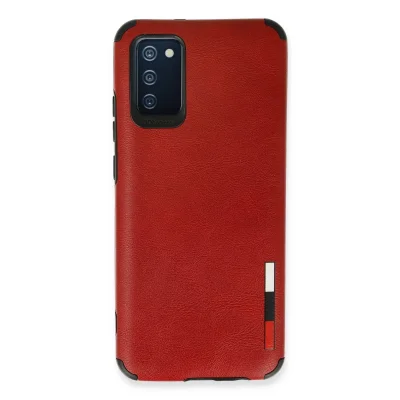 BUĞZ Samsung Galaxy A03s Kılıf Loop Deri Silikon - Kırmızı