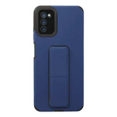 BUĞZ Samsung Galaxy A03s Kılıf Mega Standlı Silikon - Mavi