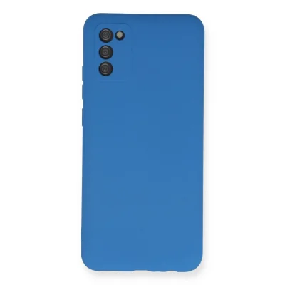 BUĞZ Samsung Galaxy A03s Kılıf Nano İçi Kadife Silikon - Mavi