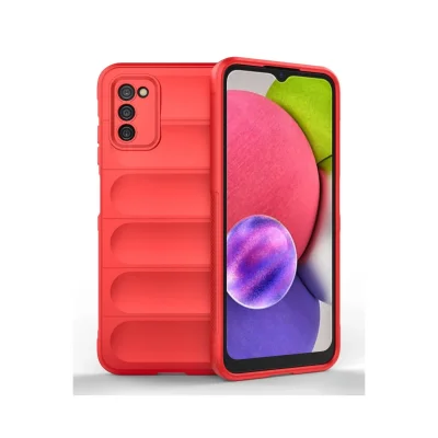BUĞZ Samsung Galaxy A03s Kılıf Optimum Silikon - Kırmızı