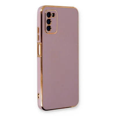 BUĞZ Samsung Galaxy A03s Kılıf Volet Silikon - Mor